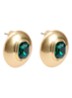 Emerald Dome oorstekers met kristal - Groen
