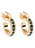 Small Crystal Huggie oorstekers met kristal - Groen