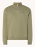 Fijngebreide pullover met halve rits - Mosgroen