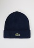 Muts in wolblend met logopatch - Donkerblauw