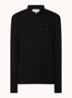 Regular fit polo met logoborduring - Zwart