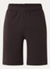 Straight fit korte joggingbroek met logo en steekzakken - Donkerbruin