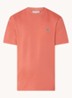 T-shirt met logoborduring  - Koraalroze