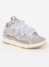 Curb sneaker van kalfsleer met suède details  - Grijs