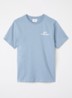 Exhibition T-shirt met logo- en backprint - Lichtblauw