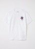 Flower T-shirt met logo- en backprint - Wit