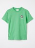 Flower T-shirt met logo- en backprint - Lichtgroen
