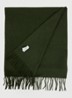 Signature Solid sjaal van wol met franjes 175 x 40 cm - Legergroen