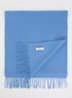 Signature Solid sjaal van wol met franjes 175 x 40 cm - Blauw