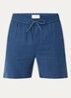 Straight fit korte broek in linnenblend met steekzakken - Blauw