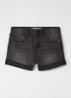 Girlfriend loose fit korte broek van denim met steekzakken - Antraciet