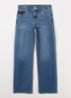 High waist wide leg jeans met stretch - Indigo
