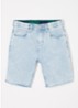 Slim fit korte broek van denim met stretch - Lichtblauw