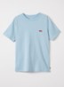 T-shirt met logoborduring - Lichtblauw