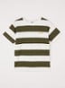 T-shirt met streepprint - Olijfgroen