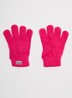 Fijngebreide handschoenen met logo - Fuchsia