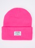 Hygge grofgebreide muts met logo - Fuchsia