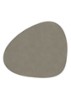 Curve placemat van  leer 37 x 44 cm - Grijs