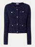Aperta grofgebreid vest in wolblend met sierknopen en lurex - Donkerblauw