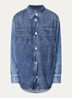 Blouse van denim met strass - Donkerblauw
