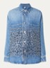 Blouse van denim met strass - Indigo
