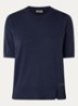 Fijngebreide top in wolblend met logo - Donkerblauw