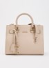 Handtas met gevlochten detail en afneembare schouderriem - Beige