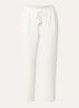 High waist tapered fit broek met logo en strass - Gebroken wit