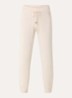 High waist tapered fit joggingbroek met lurex en trekkoord - Beige