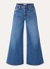 High waist wide leg jeans met gekleurde wassing - Indigo