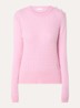 Kabelgebreide pullover in wolblend - Lichtroze