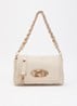 Medium LaPuffy schoudertas met quilt patroon en afneembare schouderriem - Creme
