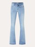 Mid waist flared jeans met donkere wassing - Blauwgrijs