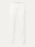 Mid waist tapered fit cropped joggingbroek met logo - Wit