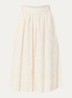 Midi rok met bloemborduring - Creme