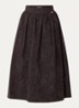 Midi rok met bloemborduring - Bruin