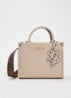 Ridhi handtas met tasbedel en logo - Donkerbeige