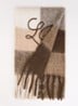 Sjaal in wolblend met logoborduring 195 x 30 cm - Bruin