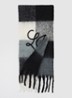 Sjaal in wolblend met logoborduring 195 x 30 cm - Blauwgrijs