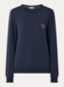 Sweater met logo en strass - Donkerblauw