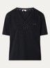 T-shirt met logo en strass - Zwart
