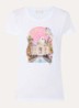 T-shirt met print en strass - Roze