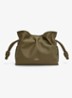 Flamenco Mini clutch van kalfsleer - Donkerkhaki