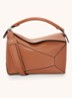 Puzzle Edge handtas van kalfsleer - Cognac