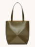 Puzzle Fold Medium shopper van kalfsleer - Bronsgroen