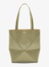 Puzzle Fold Medium shopper van kalfsleer - Olijfgroen