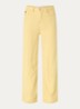 High waist loose fit chino van linnen - Geel