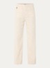 High waist loose fit chino van linnen - Beige