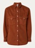 Rafael overshirt van denim met borstzakken - Oranjebruin