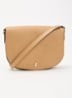 Épure crossbodytas M van leer met verstelbare schouderriem - Taupe